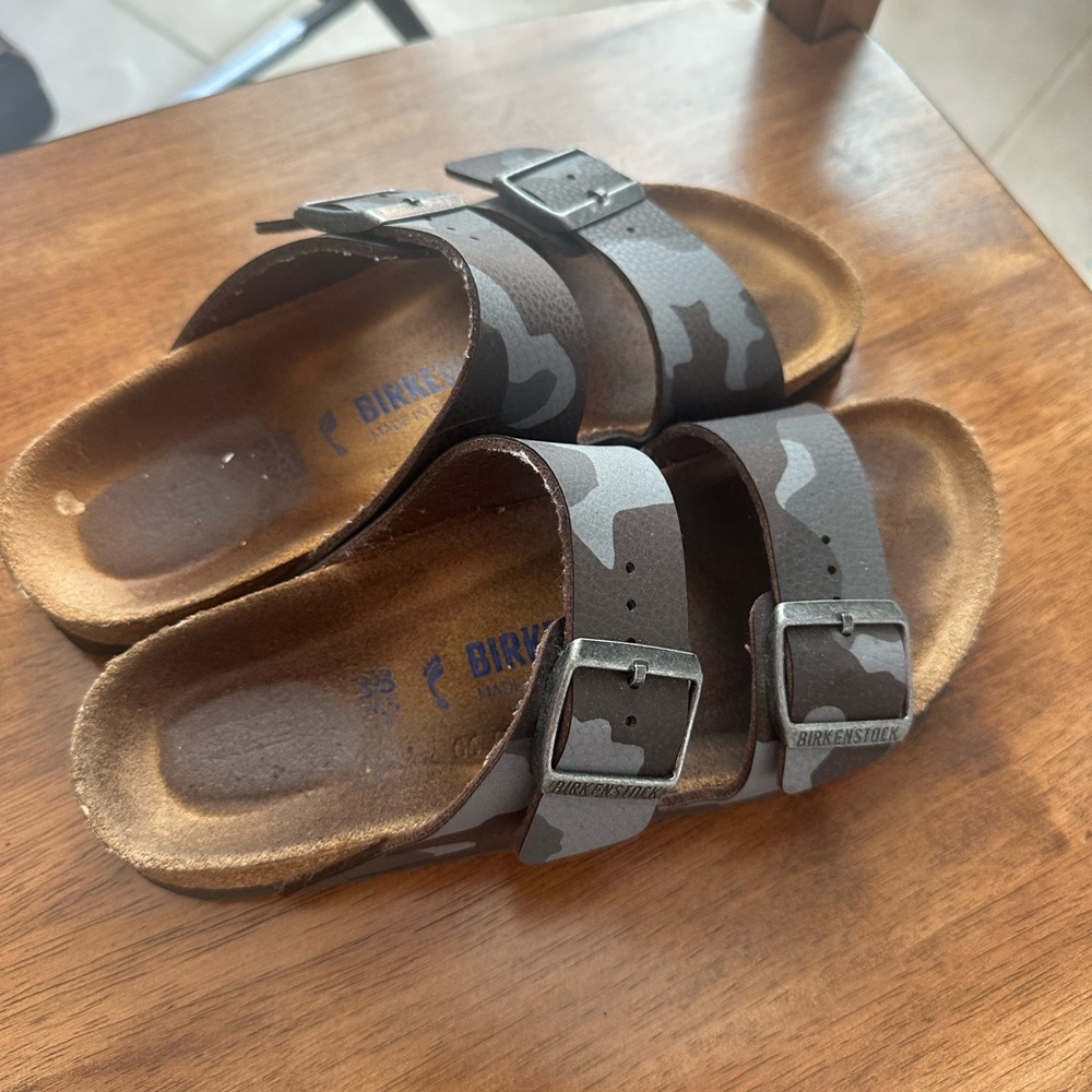 Birkenstock Arizona Black and Gray Camouflage Sandals - Picture 4 of 8
